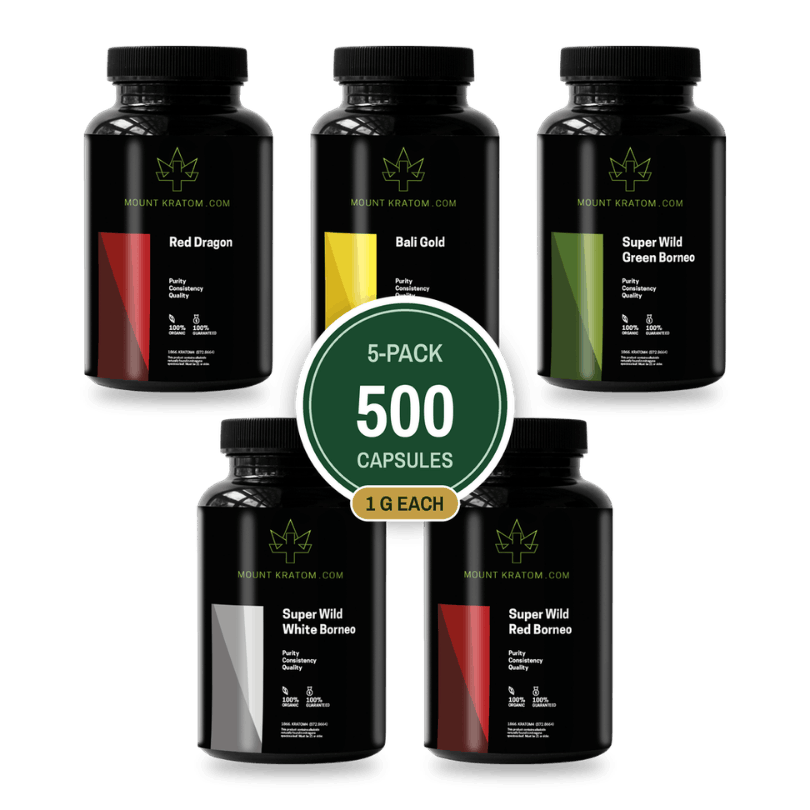 Premium Kratom Capsule Variety Pack (5x100ct)