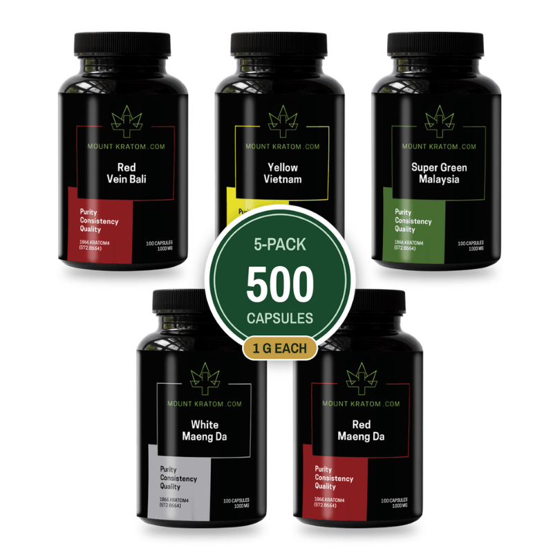 Kratom Capsule Variety Bundle (5x100ct)